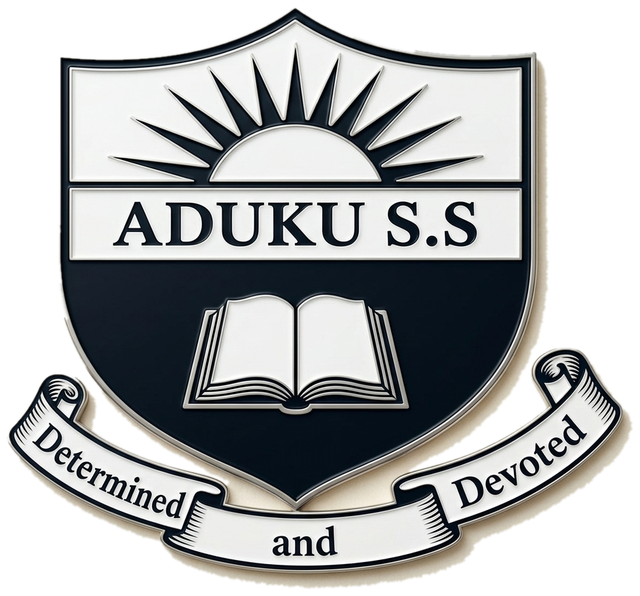 Aduku S.S. badge — Determined and Devoted